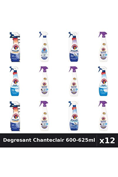 Chanteclair Set 12 Degresant Universal 600-625ml - 7 Arome Asortate, Bicarbon...