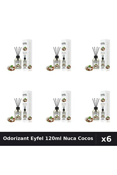 Eyfel Set 6 Odorizant Camera Betisoare 120ml - Nuca De Cocos, Parfum Intens