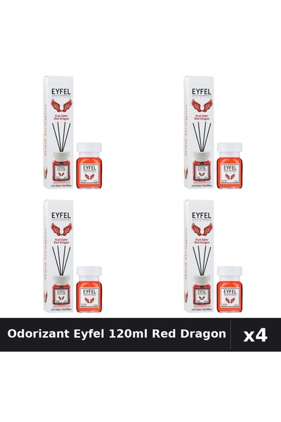 Eyfel Set 4 Odorizant Cameră Betisoare Red Dragon 120ml - Aromă Intensă