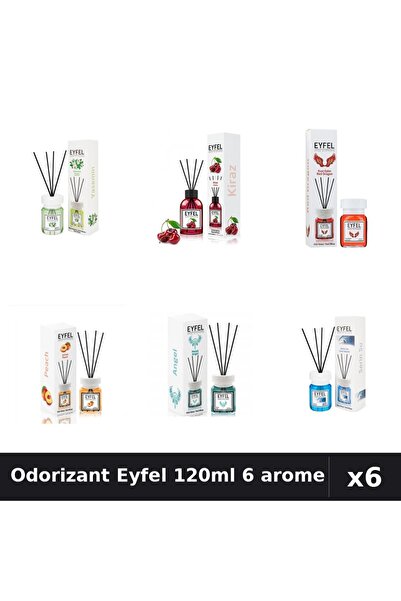 Eyfel Set 6 Odorizante Camera Betisoare - 6 Arome Asortate, 120ml Parfum