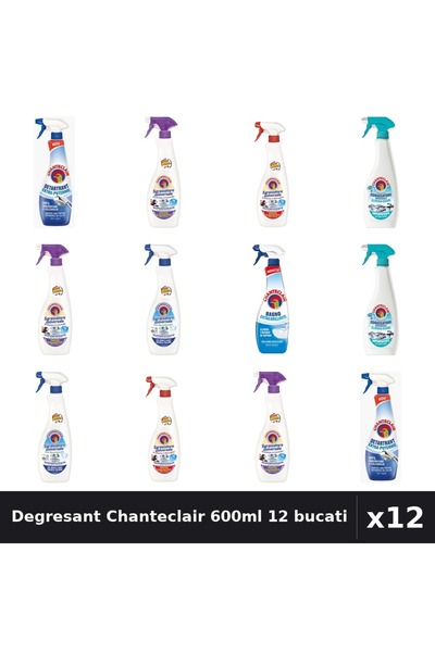 Chanteclair Set 12 Degresant Universal 600-625ml - 7 Arome, Detartrant, Curat...