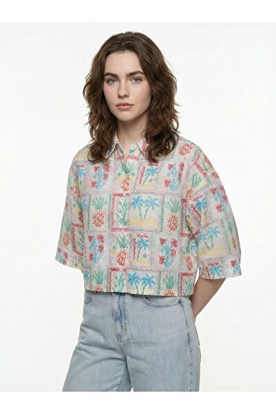 Loft Long Crop Women's Shirt K.Sleeve