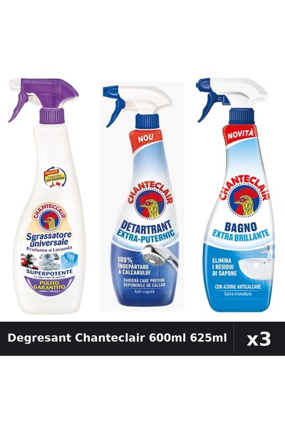 Chanteclair Set 3 Degresant Universal 600ml - Lavanda, Detartrant, Anticalcar