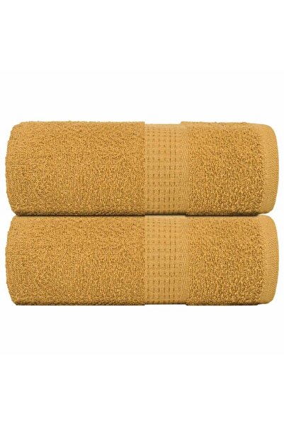 vidaxl Bath towels, FROGN, 2 pcs, golden, 30 x 30 cm, 360 g/m²
