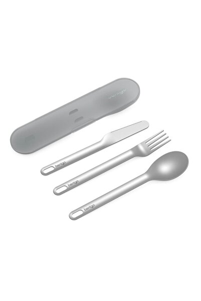 Bentgo - Stainless Steel Utensil Set - Gray - 4 Pcs