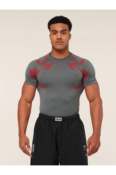 Sthxyfaith Athletic Quick Dry Mens Tight Shirt Tribal Print Short Sleeve Gym ...