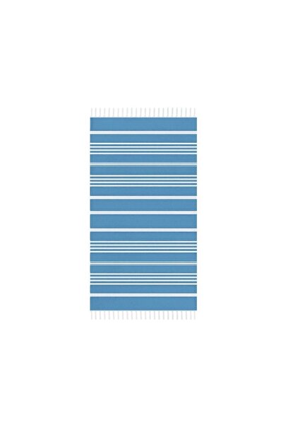 OEM Premium Cotton Hammam Towel Turquoise White Striped for Beach 160x90cm