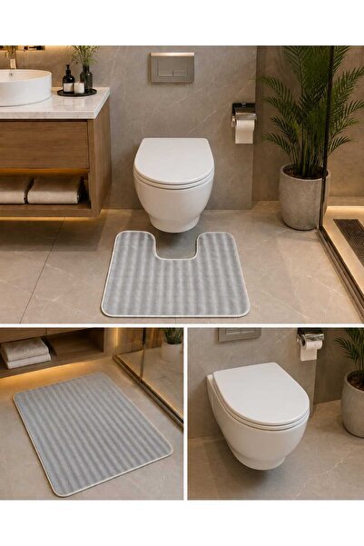 Savana Non-Slip Base Plush Bath Mat 2-Piece Toilet Set 60*50 - 60*90
