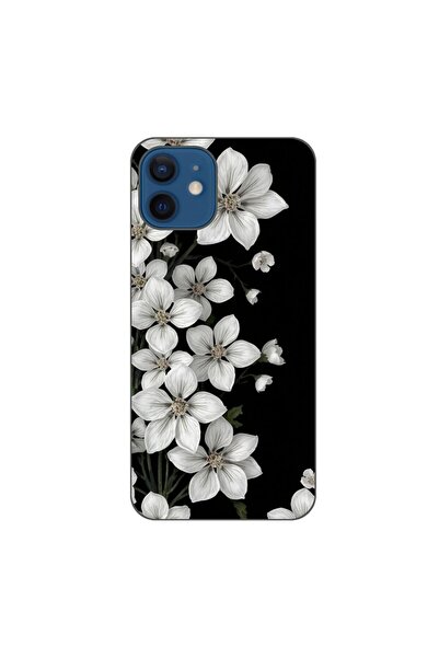 OEM Husa compatibila cu Apple iPhone 12 Silicon Gel Tpu Model Pure White Flowers