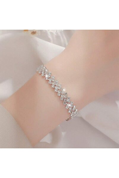 ORVILLA 1pc elegant simple frosted crystal bracelets fit for wedding evening ...