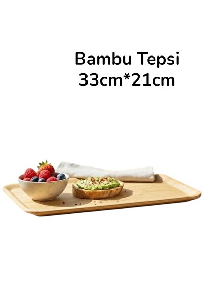 ALBETTO Bamboo Tray, Serving Presentation Tray 33*21cm G4712