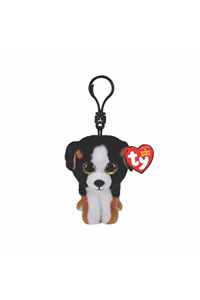 TY Beanie Boos Roscoe Χνουδωτό Μπρελόκ Σκυλάκι Λευκό Και Καφέ 8.5εκ
