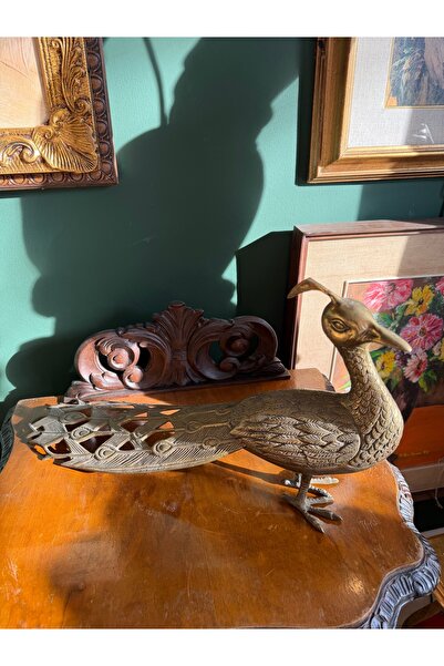 Vintage Statueta Paun din bronz