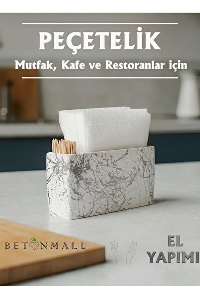 betonmall Mermer Desenli Beton Peçetelik | Kafe, Restoran ve Bar İçin El Yapı...