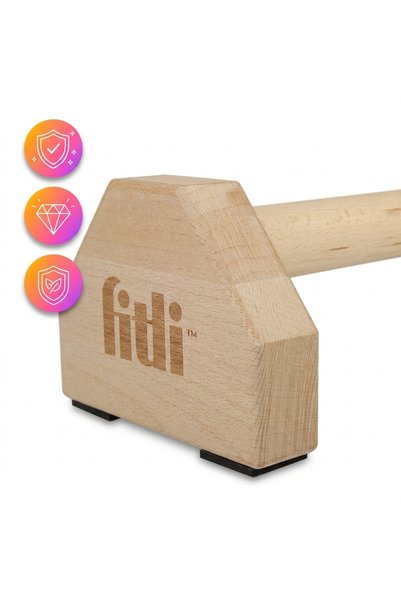 Fitli Set de 2 mânere din lemn pentru flotări, antiderapante, pentru fitness, gimnastică și calistenice, 50 cm
