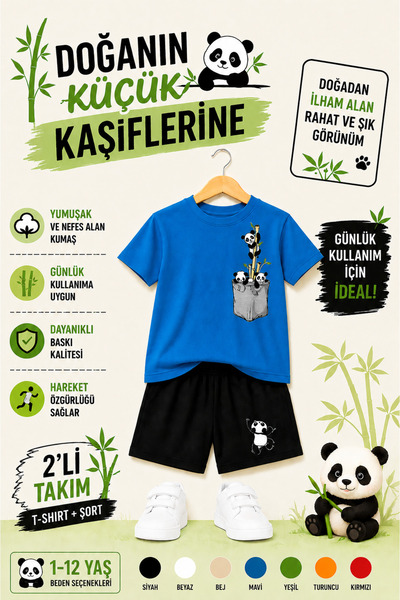 OVERMAX 🐼 Mali istraživači prirode – set za decu sa panda printom – udobna, ...