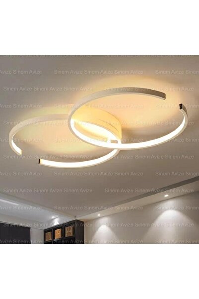 Elektroyou Sonya Plafonyer Beyaz Modern Salon Mutfak Hol Günışığı Ledli 2'li ...