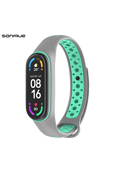 Sonique Λουράκι Σιλικόνης Sport για Xiaomi Mi Band 5/6 Γκρι / Βεραμάν