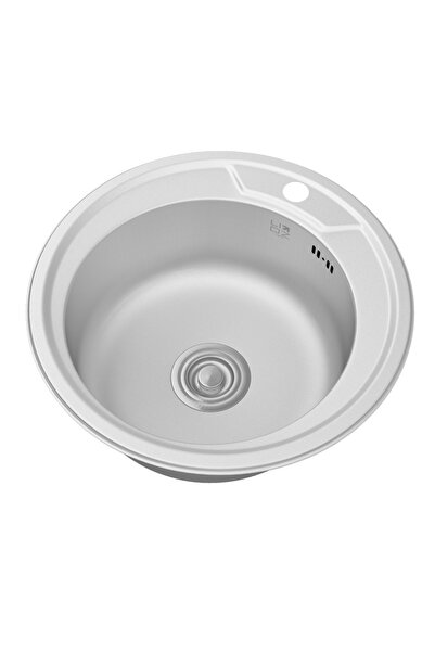 Granitan Round Sink Top Bottom Set with 1 bowl, Laveo, Stainless Steel, Chrome