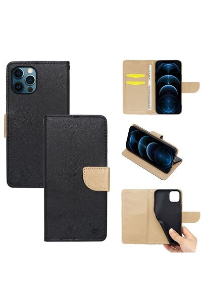 Sonique Θήκη Πορτοφόλι Trend Wallet Apple iPhone 12 / iPhone 12 Pro Μαύρο / Χ...