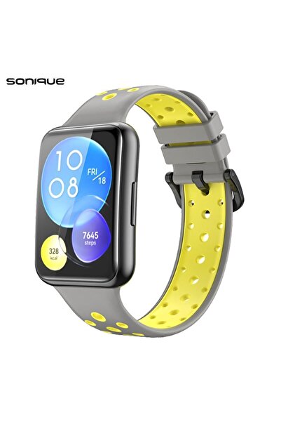 Sonique Λουράκι Σιλικόνης Sport Band για Huawei Fit 2 Active Γκρι Ανοιχτό/Κίτ...