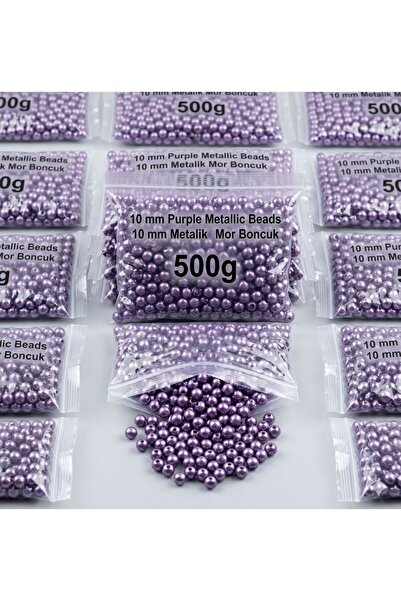 Ralp Moda Mărgele violet metalizate de 10 mm, 500 grame