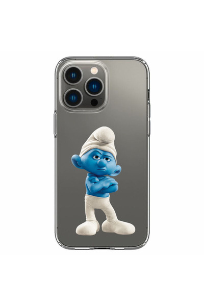 OEM Husa compatibila cu Apple iPhone 14 Pro Silicon Transparenta Model Smurf