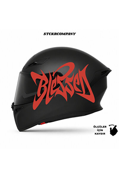 STCKRCO Blessed Kask Sticker | Vizör & Kask Yazı Sticker | Kask Sticker