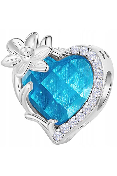 Larezo pandantiv, element decorativ, Model Inima Din Cristal Albastru Arginti...