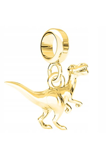 Larezo Charm, Model Dinozaur Auriu, Animal, Inaltime 22mm, Culoare Auriu, Arg...