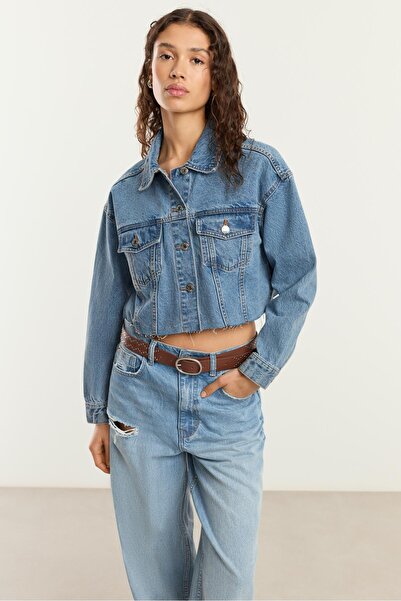LEFTIES Crop denim ceket