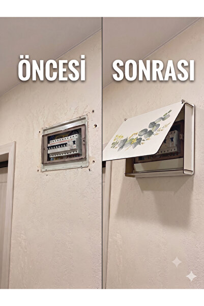 YALOVA SHOP Dekoratif Sigorta Kutusu Kapağı - Ahşap Elektrik Panosu Gizleme K...