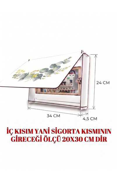YALOVA SHOP Dekoratif Sigorta Kutusu Kapağı - Ahşap Elektrik Panosu Gizleme Kutusu Duvar Tipi Kapatıcı
