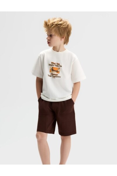 nk kids Nk Boy's "Change Your Tomorrow" Printed T-Shirt and Shorts Set 8-14 Y...