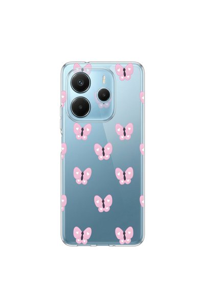 PPKin Redmi Note 14 Compatible Butterfly 2 Design Transparent Case