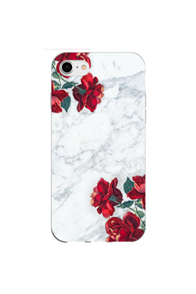 Other Apple iPhone SE 2020 red roses marble Transparent Silicone TPU Θήκη