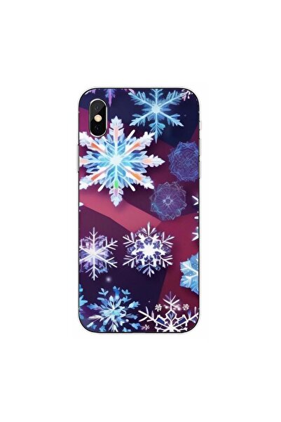 OEM Husa compatibila cu Apple iPhone X Silicon Gel Tpu Model Fulgi de Gheata