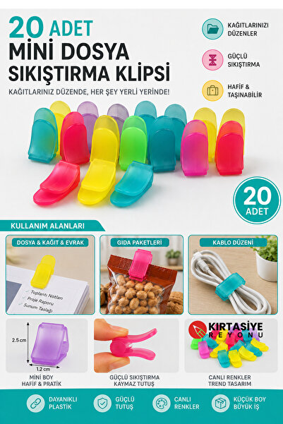 Kids Like Yeni Nesil Mini Plastik Klipsler , Kağıt Dosyalama , Gıda Paketleri...