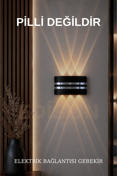 Edison Silver Striped Electric Led Sconce Lighting Double-Sided Led Decorativ...