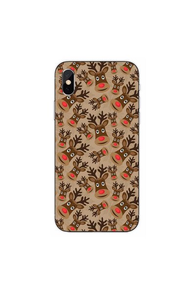 OEM Case compatible with Apple iPhone XS Silicone Gel Tpu Christmas Rudolf Pa...