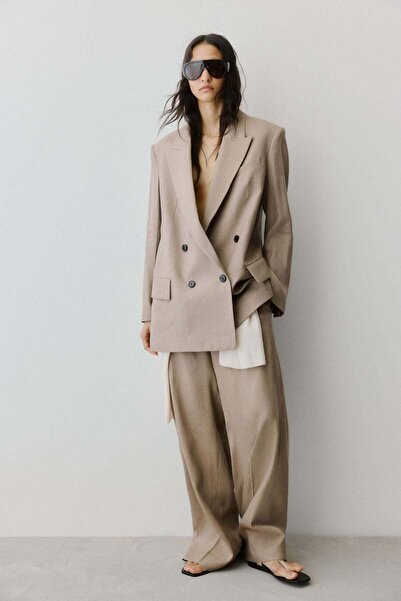 H&M Tailored linen-blend trousers