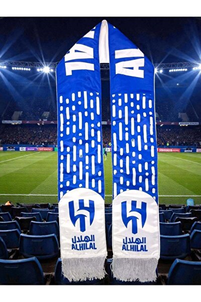 AL HALAL Saudi Club Supporters Scarf Blue White Fan Shawl with Tassels