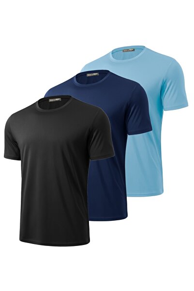 GHASSY CO 3-Pack Men's 100% Cotton Crew Neck T-Shirt with Soft Texture, Fitti...