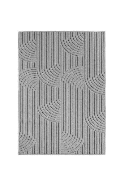 AYYILDIZ Covor modern, Helix Geometric, 60 x 110 cm, Argintiu, Poliester, Oek...