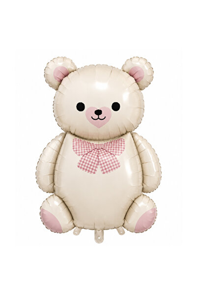 BeySüS Teddy Bear Balloon Pink Foil Balloon with Bow Tie