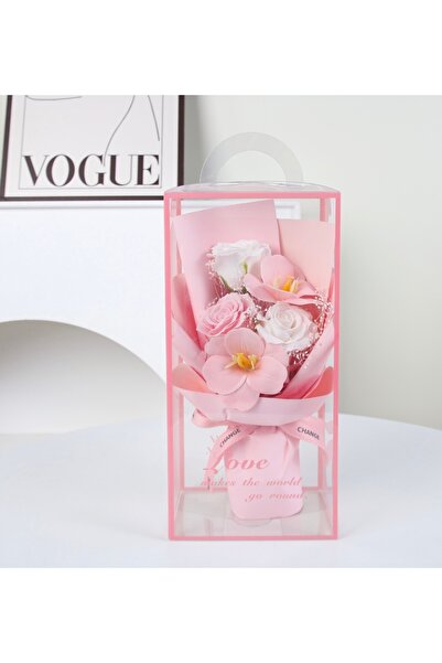 CRAFT AND CREATIONS Perfect Small Bouquet for Gifting-Pink