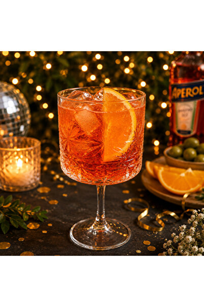ARMONİA Set of 4 Cocktail Glasses 500 ml - Transparent Glossy Glass