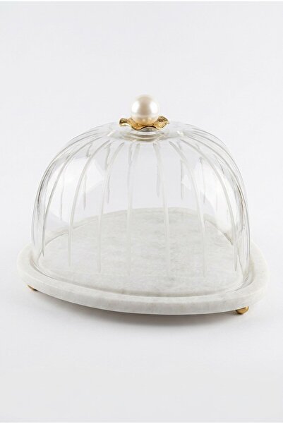 Sembol 26cm Marble Presentation Plate with Glass Lid – Luxury Natural Marble ...