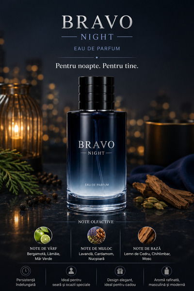 Bravo Parfum Night Eau de Parfum 100 ml – Intense and Elegant Masculine Fragr...