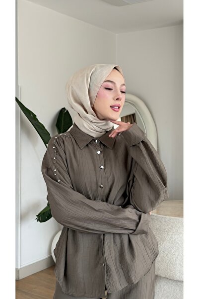 NİLNUR MODA New Season Dream Pearl Buttoned Trouser Suit